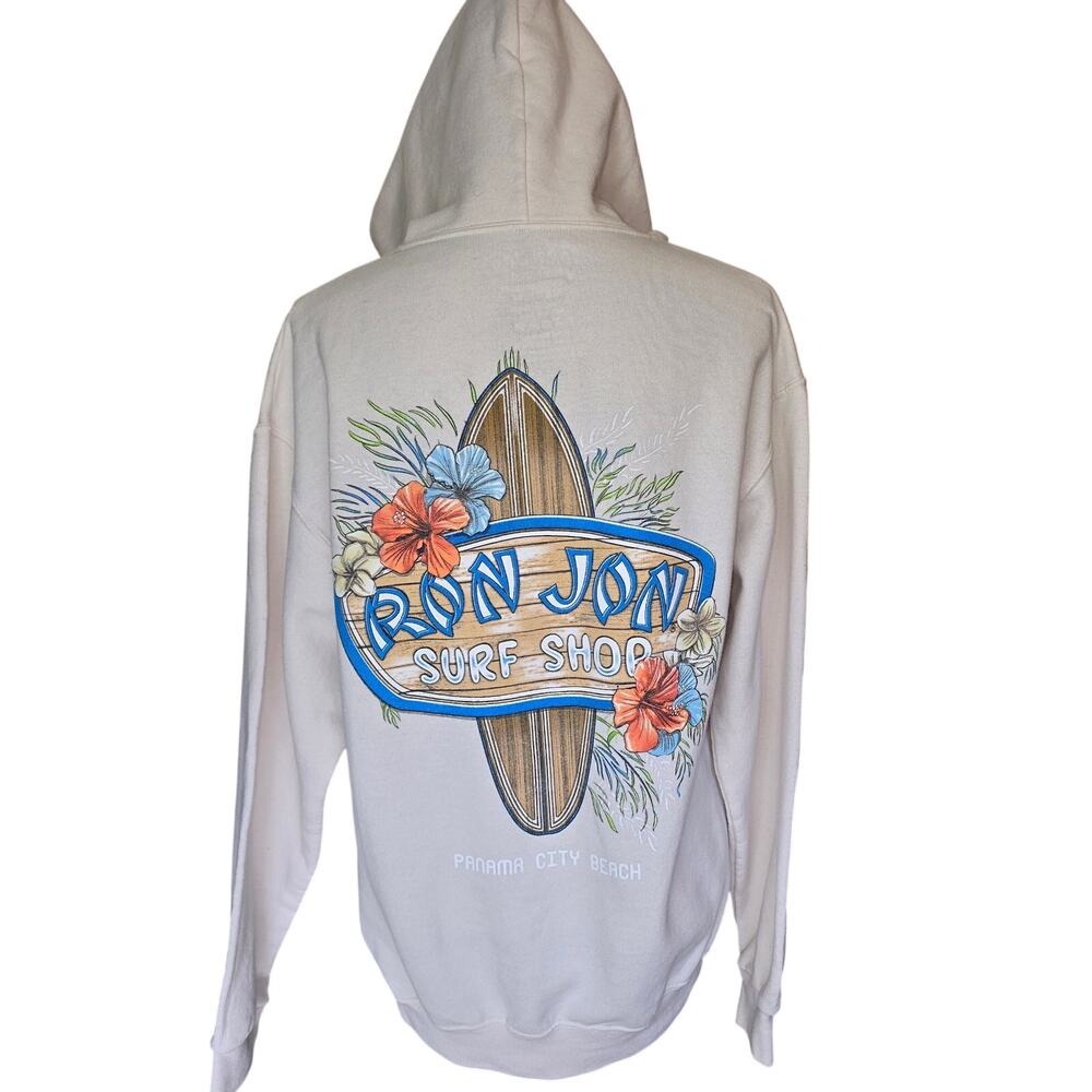 Ron Jon Surf Shop Panama City Beige Coastal Hoodie Size Medium